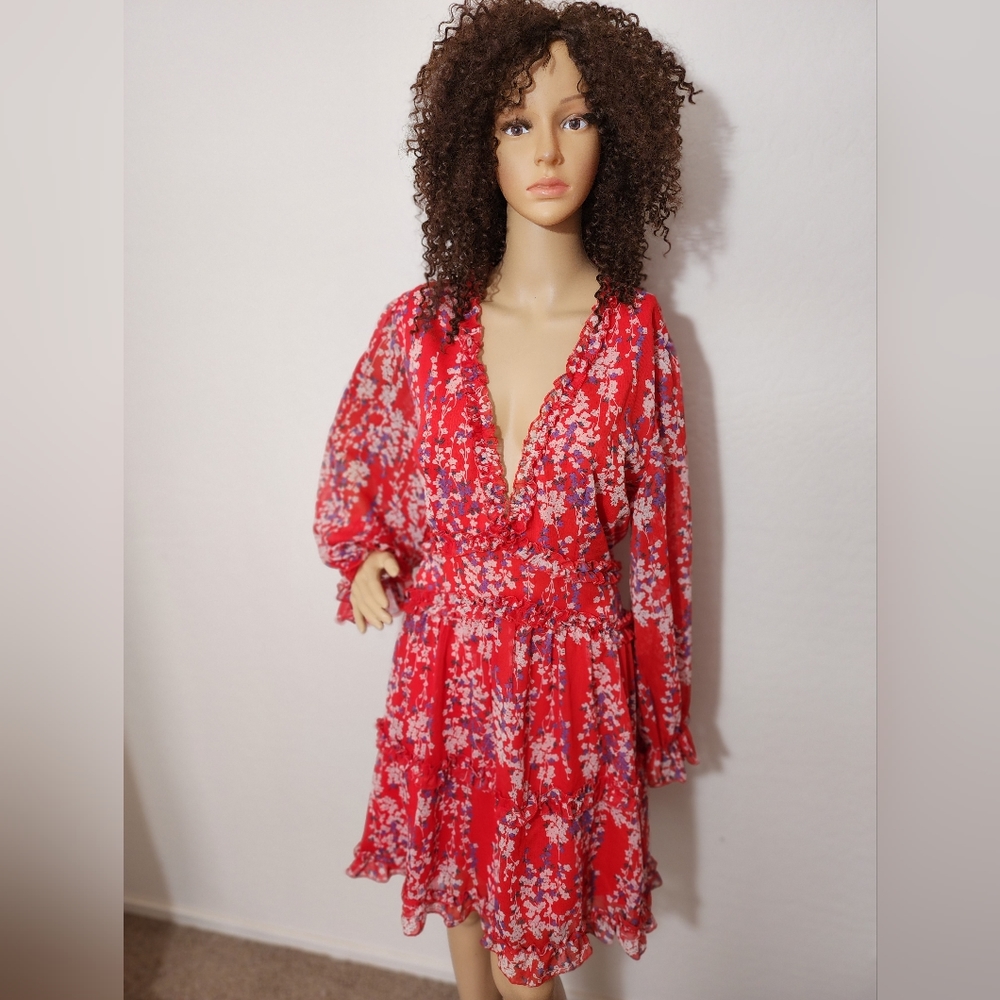 Floral Red Dress